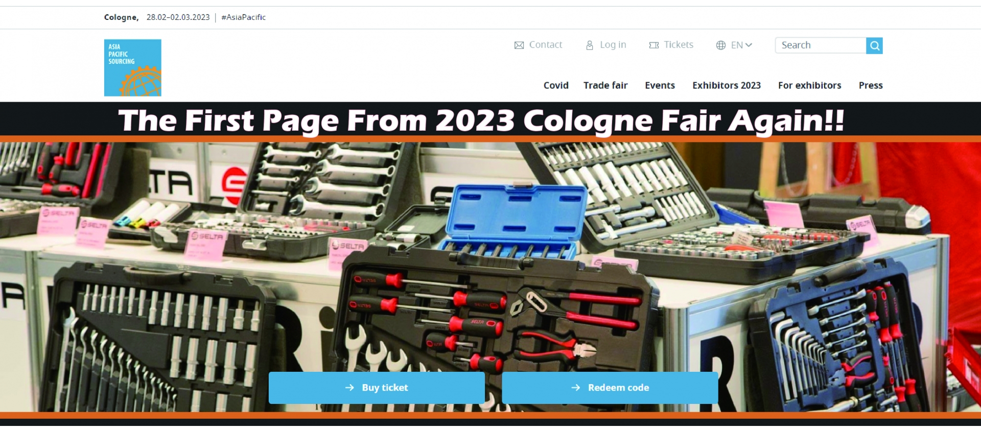 the first page from cologne fair